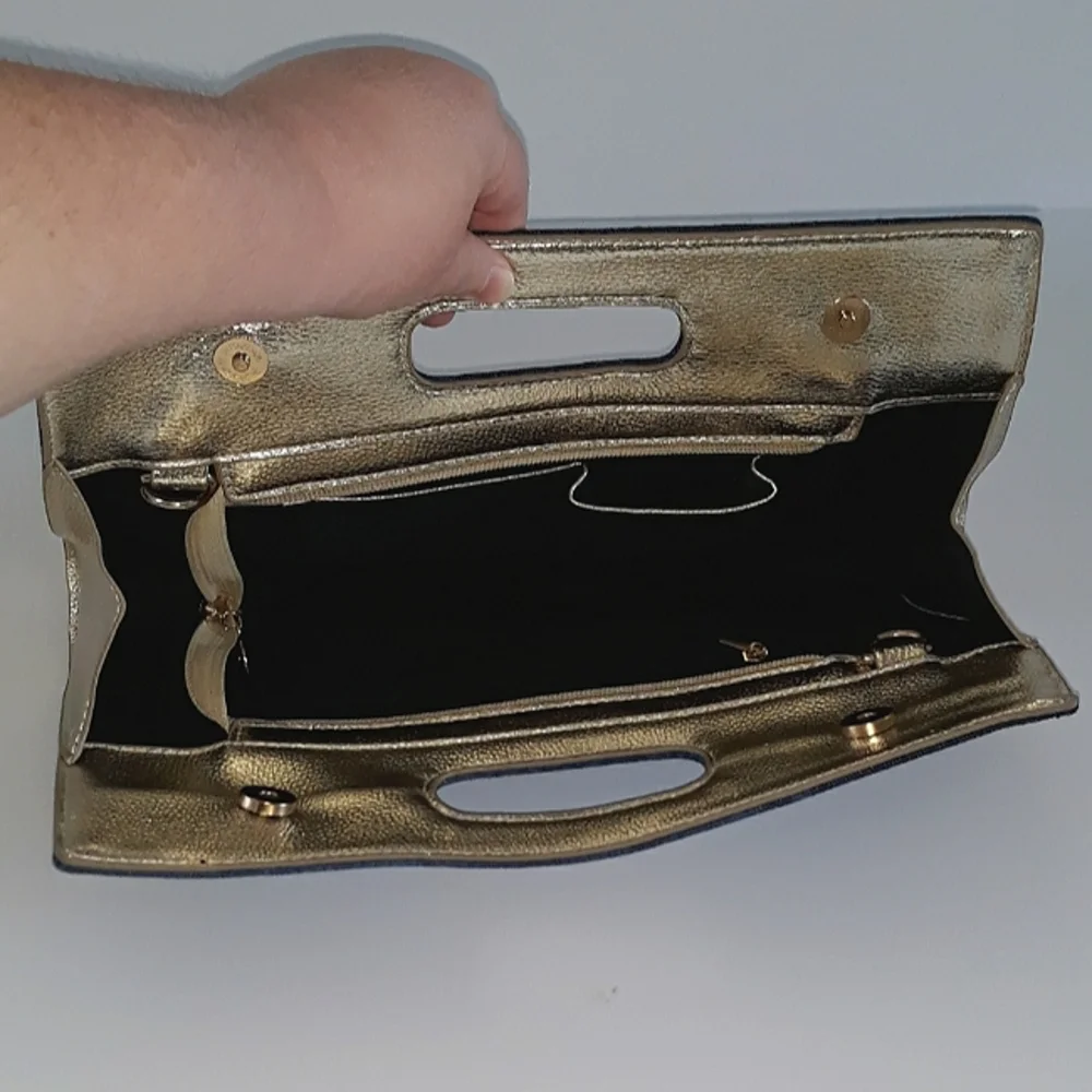 Rhinestone Bling Denim Clutch